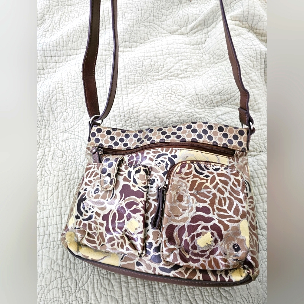 Floral Brown Crossbody or shoulder bag
